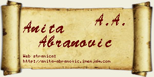 Anita Abranović vizit kartica